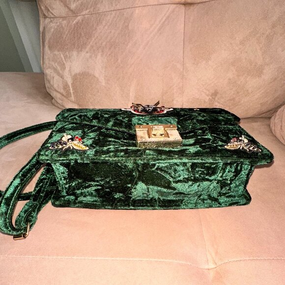 Aldo Velvet Green Shoulder Purse - Picture 8 of 8